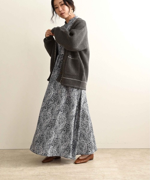 LHELBIE（レルビエ）の「ダブルステッチカーディガン（カーディガン/ボレロ・レディース・オフホワイト/ベージュ/ダークグレー・M）」の20枚目の写真