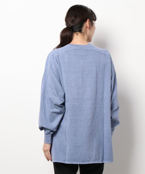 Samansa Mos2(サマンサ モスモス)の「ピグメント加工ゆるカットソー(Tシャツ/カットソー・レディース・オフホワイト/キナリ/ダークブラウン/ブルー/ベージュ/ボルドー・フリ-)」の7枚目の写真