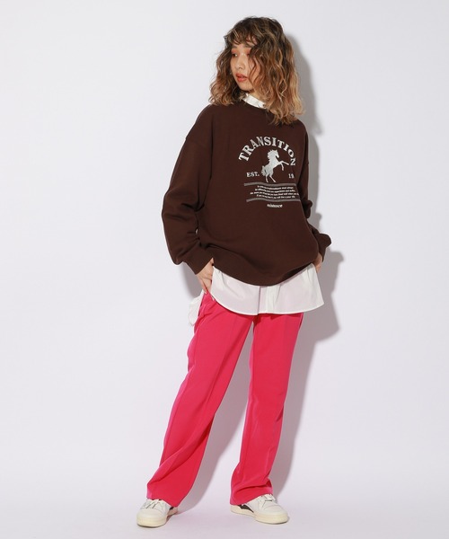 PBLIM（ページボーイリム）の「【PAGEBOYLIM】ホースシシュウスウェット（スウェット・レディース・ブラウン/ボルドー・MEDIUM/LARGE）」の7枚目の写真