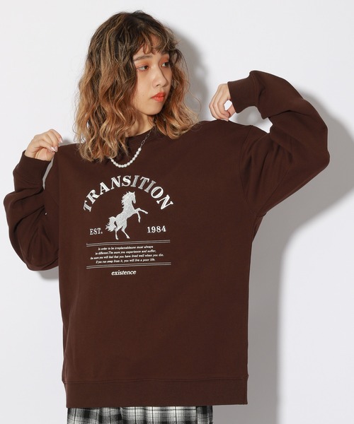 PBLIM（ページボーイリム）の「【PAGEBOYLIM】ホースシシュウスウェット（スウェット・レディース・ブラウン/ボルドー・MEDIUM/LARGE）」の8枚目の写真