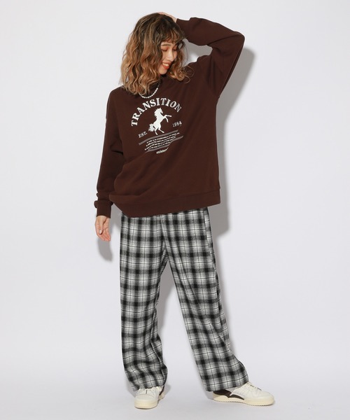 PBLIM（ページボーイリム）の「【PAGEBOYLIM】ホースシシュウスウェット（スウェット・レディース・ブラウン/ボルドー・MEDIUM/LARGE）」の10枚目の写真