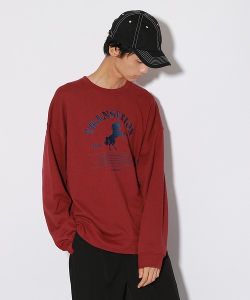 PBLIM（ページボーイリム）の「【PAGEBOYLIM】ホースシシュウスウェット（スウェット・レディース・ブラウン/ボルドー・MEDIUM/LARGE）」の17枚目の写真