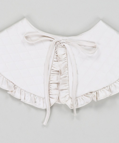 SPINNS（スピンズ）の「キルティングデザイン付け襟（付け襟・レディース・ホワイト/ブラック・ONESIZE）」の6枚目の写真