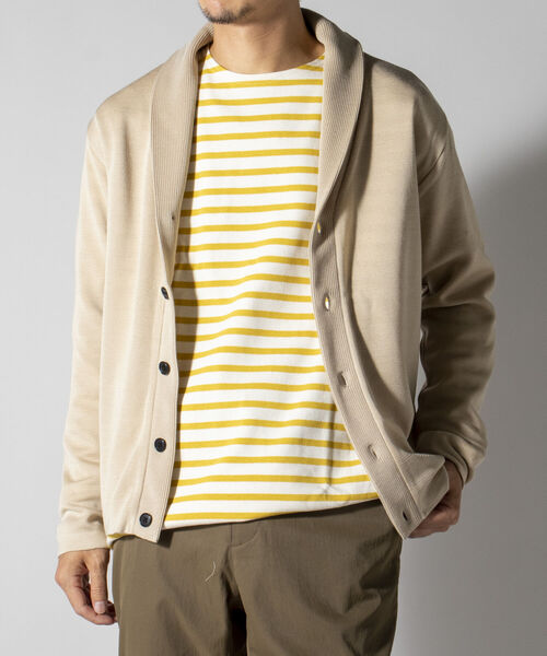 NOLLEY'S goodman（ノーリーズグッドマン）の「ミラノリブ ショールカーディガン (※上品な大人カジュアルにおすすめ)（カーディガン/ボレロ・メンズ・ネイビー/ライトインディゴブルー/ブルー系その他/グリーン系その他/ベージュ・SMALL/X-LARGE/LARGE/MEDIUM）」の8枚目の写真