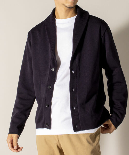 NOLLEY'S goodman（ノーリーズグッドマン）の「ミラノリブ ショールカーディガン (※上品な大人カジュアルにおすすめ)（カーディガン/ボレロ・メンズ・ネイビー/ライトインディゴブルー/ブルー系その他/グリーン系その他/ベージュ・SMALL/X-LARGE/LARGE/MEDIUM）」の11枚目の写真