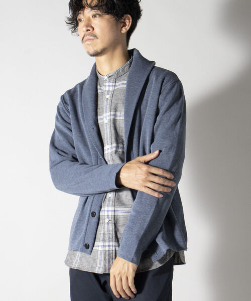 NOLLEY'S goodman（ノーリーズグッドマン）の「ミラノリブ ショールカーディガン (※上品な大人カジュアルにおすすめ)（カーディガン/ボレロ・メンズ・ネイビー/ライトインディゴブルー/ブルー系その他/グリーン系その他/ベージュ・SMALL/X-LARGE/LARGE/MEDIUM）」の12枚目の写真