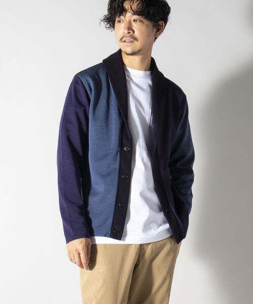 NOLLEY'S goodman（ノーリーズグッドマン）の「ミラノリブ ショールカーディガン (※上品な大人カジュアルにおすすめ)（カーディガン/ボレロ・メンズ・ネイビー/ライトインディゴブルー/ブルー系その他/グリーン系その他/ベージュ・SMALL/X-LARGE/LARGE/MEDIUM）」の15枚目の写真