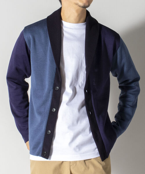 NOLLEY'S goodman（ノーリーズグッドマン）の「ミラノリブ ショールカーディガン (※上品な大人カジュアルにおすすめ)（カーディガン/ボレロ・メンズ・ネイビー/ライトインディゴブルー/ブルー系その他/グリーン系その他/ベージュ・SMALL/X-LARGE/LARGE/MEDIUM）」の16枚目の写真