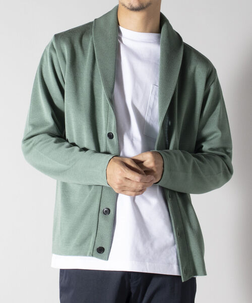 NOLLEY'S goodman（ノーリーズグッドマン）の「ミラノリブ ショールカーディガン (※上品な大人カジュアルにおすすめ)（カーディガン/ボレロ・メンズ・ネイビー/ライトインディゴブルー/ブルー系その他/グリーン系その他/ベージュ・SMALL/X-LARGE/LARGE/MEDIUM）」の18枚目の写真