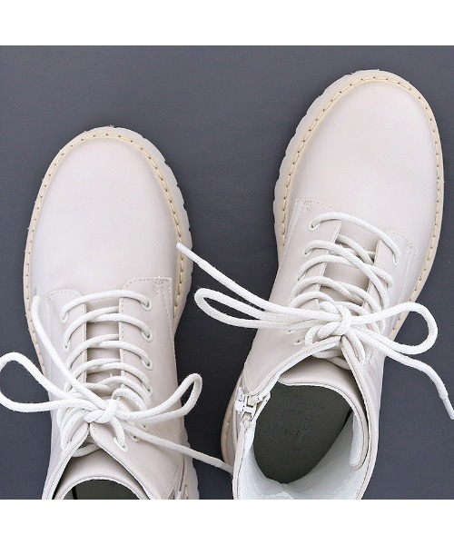 byあしながおじさん（バイアシナガオジサン）の「厚底レースアップブーツ　-8710397（ブーツ・レディース・ブラック/カーキ/アイボリー・LL/S/L/M）」の14枚目の写真