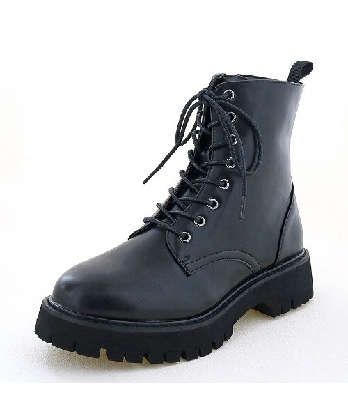 byあしながおじさん（バイアシナガオジサン）の「厚底レースアップブーツ　-8710397（ブーツ・レディース・ブラック/カーキ/アイボリー・LL/S/L/M）」の12枚目の写真