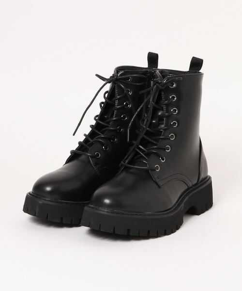 byあしながおじさん（バイアシナガオジサン）の「厚底レースアップブーツ　-8710397（ブーツ・レディース・ブラック/カーキ/アイボリー・LL/S/L/M）」の5枚目の写真