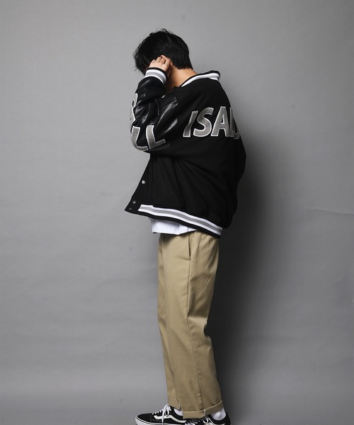 GALLIS ADDICTION（ガリスアディクション）の「GA MELTON VARSITY JACKET/メルトン スタジャン（スタジャン・メンズ・グレー/イエロー/オレンジ・M/L）」の11枚目の写真