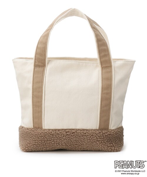 PEANUTS（ピーナッツ）の「◆【PEANUTSコラボ】スヌーピーボアトート（トートバッグ・レディース・ライトグレー/ダークグレー/ライトベージュ・00）」の6枚目の写真