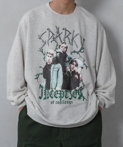 kutir（クティール）の「ロックイラスト裏毛スウェット（スウェット・メンズ・ブラック/ダークグリーン/ライトグレー・MEDIUM/LARGE）」の3枚目の写真