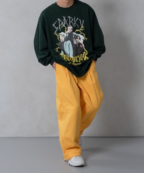 kutir（クティール）の「ロックイラスト裏毛スウェット（スウェット・メンズ・ブラック/ダークグリーン/ライトグレー・MEDIUM/LARGE）」の5枚目の写真