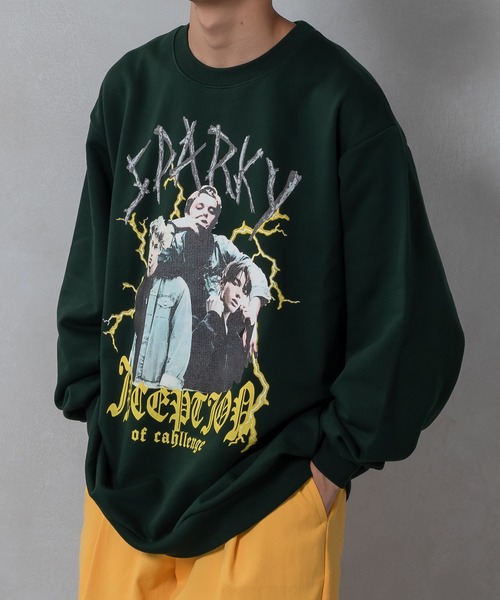 kutir（クティール）の「ロックイラスト裏毛スウェット（スウェット・メンズ・ブラック/ダークグリーン/ライトグレー・MEDIUM/LARGE）」の11枚目の写真