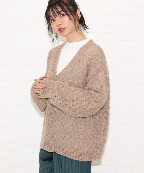 Cutie Blonde（キューティーブロンド）の「◆【S-L】ポコポコ編みニット（ニット/セーター・レディース・ブルー/サンドベージュ/マスタード・01/02/03）」の2枚目の写真