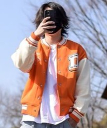 MIRAGE70‘sヴィンテージスタジャンオレンジメンズLサイズNYGIANTS MIRAGE70'sヴィンテージスタジャンオレンジメンズLサイズ