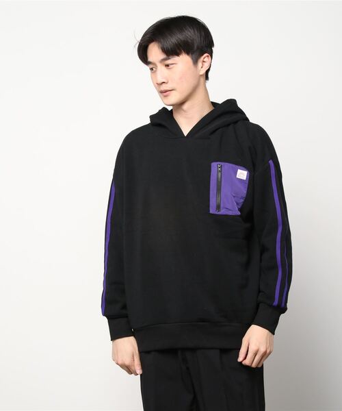 SHISKY(シスキー)の「布帛ポケット付き ビッグパーカー(パーカー・メンズ・杢グレー/チャコール/ブラック・XL/M/L)」の10枚目の写真