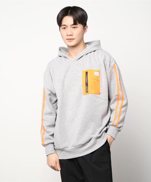 SHISKY(シスキー)の「布帛ポケット付き ビッグパーカー(パーカー・メンズ・杢グレー/チャコール/ブラック・XL/M/L)」の11枚目の写真