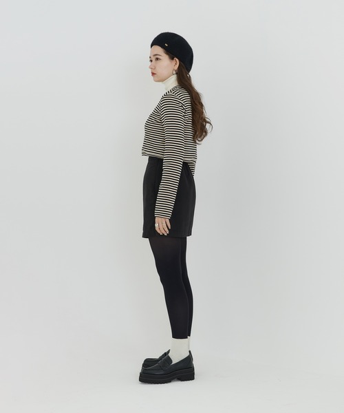 TINA：JOJUN（ティーナジョジュン）の「エンブレム付き ボーダーカーディガン TINA：JOJUN（カーディガン/ボレロ・レディース・ブラウン/アイボリー/カーキ・M）」の21枚目の写真