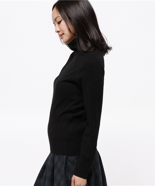 OUTLET（アウトレット）の「【mystic】Omekashi カシミヤ混タートルリブプルオーバー（ニット/セーター・レディース・ブラック/グレー/グリーン/オフホワイト・FREE）」の6枚目の写真