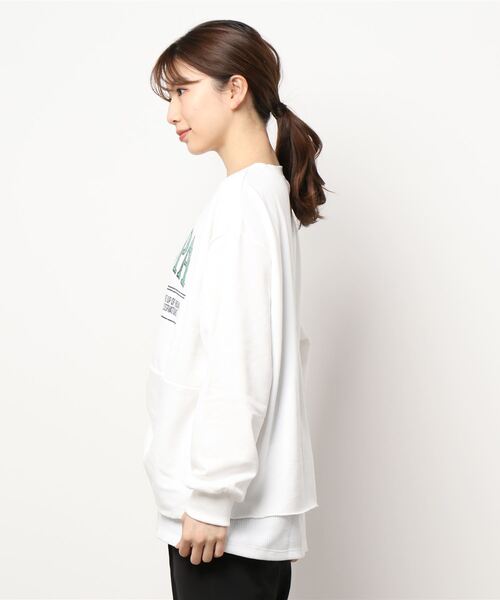 チチカカ（チチカカ）の「マリコパツィストレイヤードプルオーバー（スウェット・レディース・ライトブルー/ブラウン/オフホワイト・FREE）」の9枚目の写真