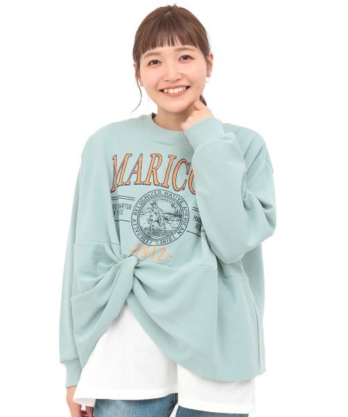 チチカカ（チチカカ）の「マリコパツィストレイヤードプルオーバー（スウェット・レディース・ライトブルー/ブラウン/オフホワイト・FREE）」の21枚目の写真