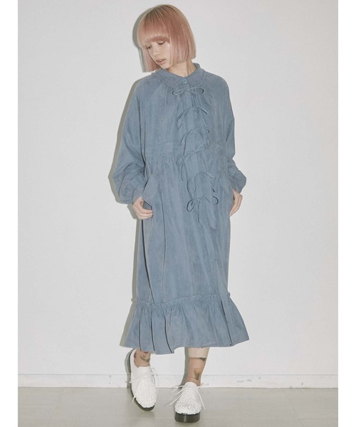 merry jenny(メリージェニー)の「ピーチリボンフリルカラーワンピース(ワンピース・レディース・ベージュ/ブルー/ブラック・FREE)」の22枚目の写真