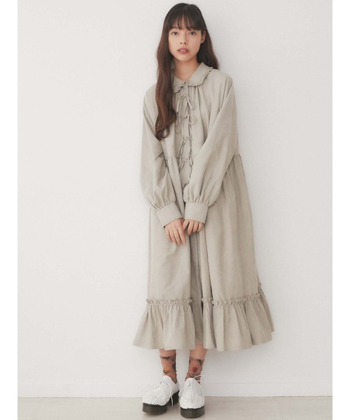 merry jenny(メリージェニー)の「ピーチリボンフリルカラーワンピース(ワンピース・レディース・ベージュ/ブルー/ブラック・FREE)」の19枚目の写真