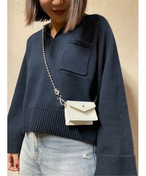 MOUSSY（マウジー）の「SAILOR ニットトップス（ニット/セーター・レディース・ライトイエロー/アイボリー/ネイビー/ターコイズブルー・FREE）」の22枚目の写真