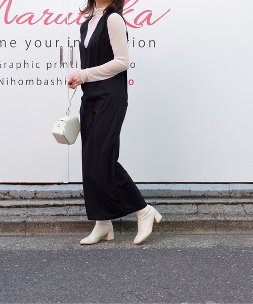 sakishimatokyo（サキシマトーキョー）の「「Vネックジャンパースカート」（ジャンパースカート・レディース・ブラック/ベージュ/グレー/キャメル・FREE）」の15枚目の写真