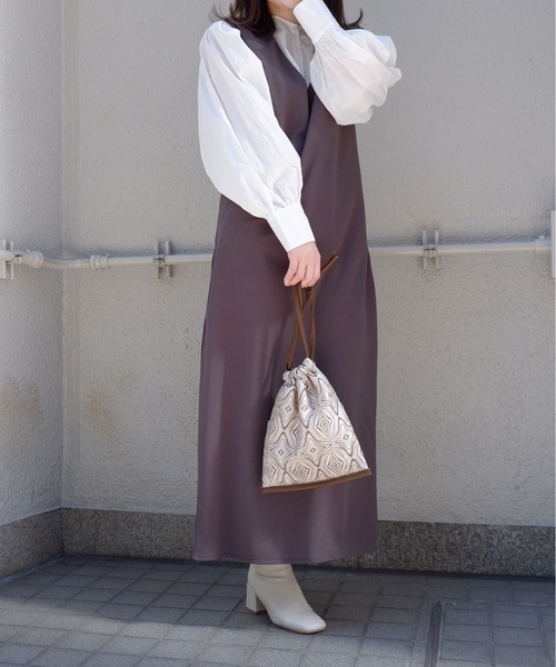 sakishimatokyo（サキシマトーキョー）の「「Vネックジャンパースカート」（ジャンパースカート・レディース・ブラック/ベージュ/グレー/キャメル・FREE）」の20枚目の写真