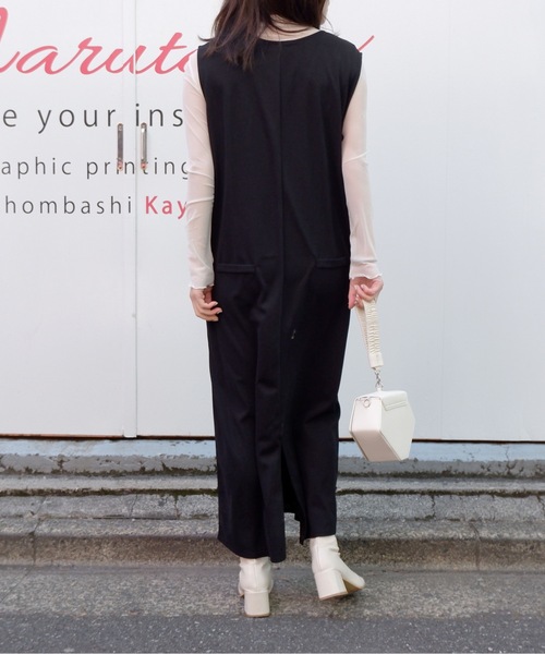 sakishimatokyo（サキシマトーキョー）の「「Vネックジャンパースカート」（ジャンパースカート・レディース・ブラック/ベージュ/グレー/キャメル・FREE）」の16枚目の写真