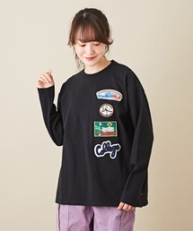 CUBE SUGAR | 天竺 カットソー クルーネック ワッペンＴシャツ(Tシャツ/カットソー)