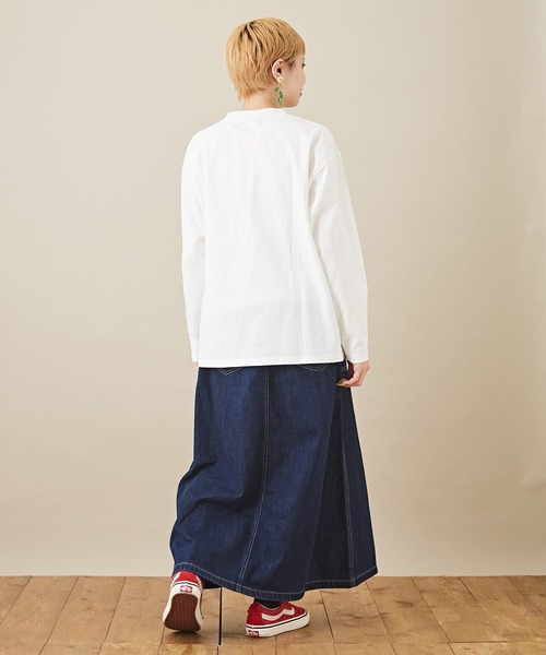 CUBE SUGAR(キューブシュガー)の「天竺 カットソー クルーネック ワッペンTシャツ(Tシャツ/カットソー・レディース・ホワイト/ブラック/トップグレー/ベージュ・M)」の8枚目の写真