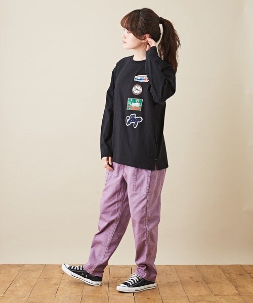 CUBE SUGAR(キューブシュガー)の「天竺 カットソー クルーネック ワッペンTシャツ(Tシャツ/カットソー・レディース・ホワイト/ブラック/トップグレー/ベージュ・M)」の13枚目の写真