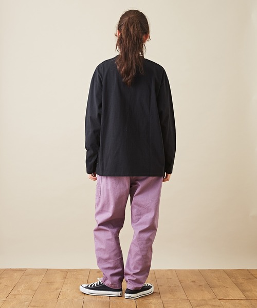 CUBE SUGAR(キューブシュガー)の「天竺 カットソー クルーネック ワッペンTシャツ(Tシャツ/カットソー・レディース・ホワイト/ブラック/トップグレー/ベージュ・M)」の14枚目の写真