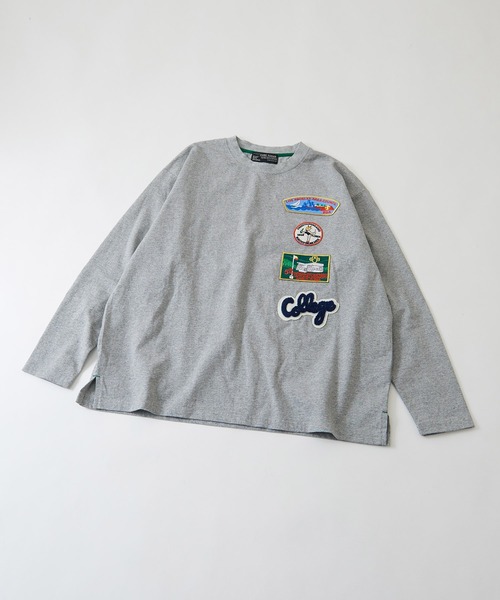 CUBE SUGAR(キューブシュガー)の「天竺 カットソー クルーネック ワッペンTシャツ(Tシャツ/カットソー・レディース・ホワイト/ブラック/トップグレー/ベージュ・M)」の18枚目の写真