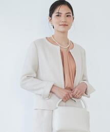 green label relaxing | リオペル ツイード ノーカラー ジャケット(ノーカラージャケット)