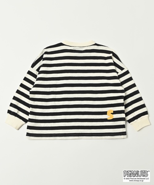BIG FIELD（ビッグフィールド）の「【PEANUTS】スヌーピー/ボーダーロンＴ（90～150cm）（Tシャツ/カットソー・キッズ・ブラック・90/100/110/120/130/95/140/150）」の4枚目の写真