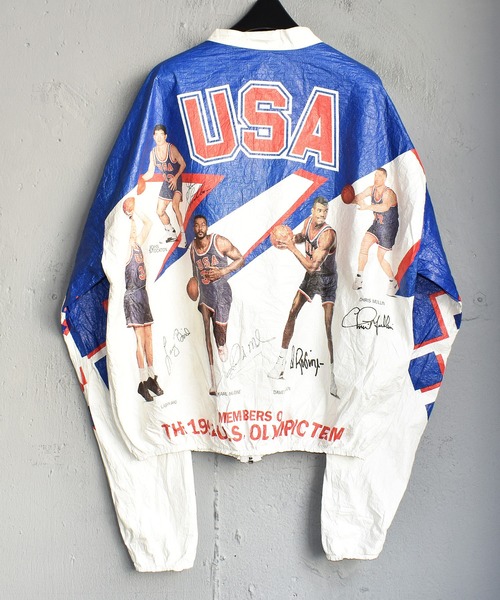 1992 USA オリンピックチーム ペーパージャケット　古着　NBA バスケ Rare Vintage TYVEK Dream Team USA Olympic Basketball 1992