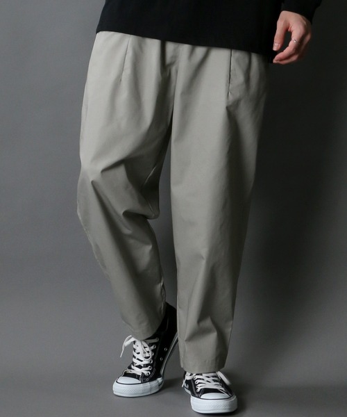 SITRY（シトリー）の「T/C wide balloon pants/ワイド バルーン シェフパンツ/カラーパンツ（スラックス・メンズ・ライトグレー/ブラック/ベージュ/ネイビー/ライトカーキ・LL/M/L）」の3枚目の写真