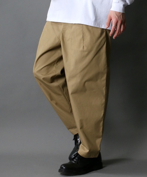 SITRY（シトリー）の「T/C wide balloon pants/ワイド バルーン シェフパンツ/カラーパンツ（スラックス・メンズ・ライトグレー/ブラック/ベージュ/ネイビー/ライトカーキ・LL/M/L）」の21枚目の写真