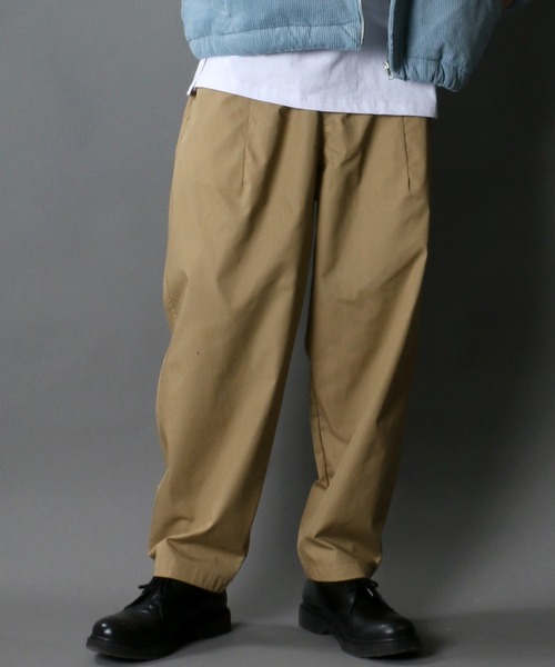 SITRY（シトリー）の「T/C wide balloon pants/ワイド バルーン シェフパンツ/カラーパンツ（スラックス・メンズ・ライトグレー/ブラック/ベージュ/ネイビー/ライトカーキ・LL/M/L）」の19枚目の写真
