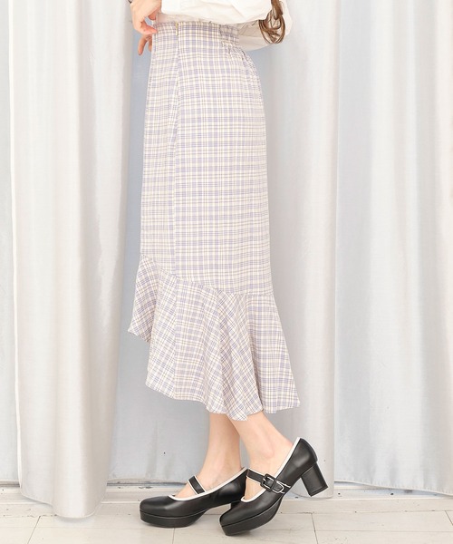 TITTY&CO.（ティティーアンドコー）の「チェックマーメイドスカート（スカート・レディース・ブラック/ライトブルー/グリーン・SMALL/MEDIUM）」の9枚目の写真