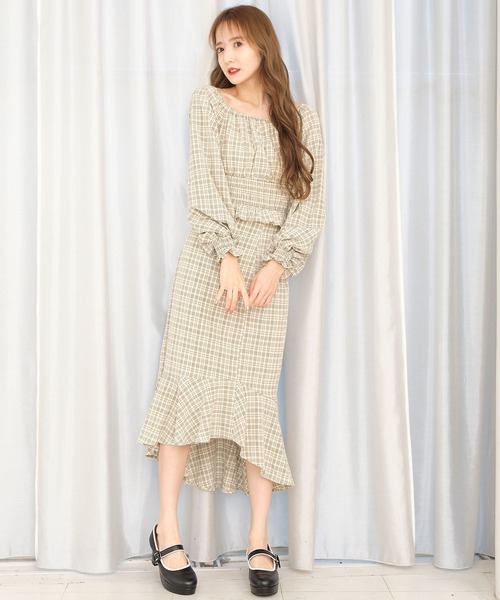 TITTY&CO.（ティティーアンドコー）の「チェックマーメイドスカート（スカート・レディース・ブラック/ライトブルー/グリーン・SMALL/MEDIUM）」の12枚目の写真