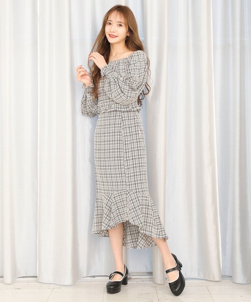 TITTY&CO.（ティティーアンドコー）の「チェックマーメイドスカート（スカート・レディース・ブラック/ライトブルー/グリーン・SMALL/MEDIUM）」の13枚目の写真