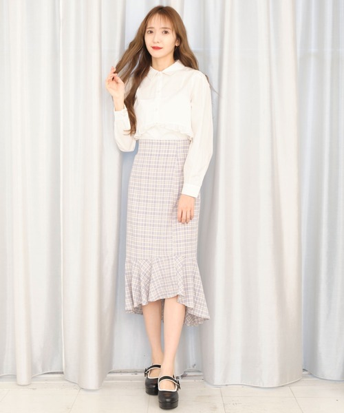 TITTY&CO.（ティティーアンドコー）の「チェックマーメイドスカート（スカート・レディース・ブラック/ライトブルー/グリーン・SMALL/MEDIUM）」の17枚目の写真